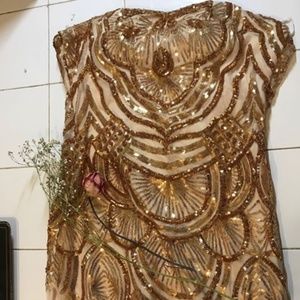 Gatsby Inspired Lace Up Sequin Column Dress